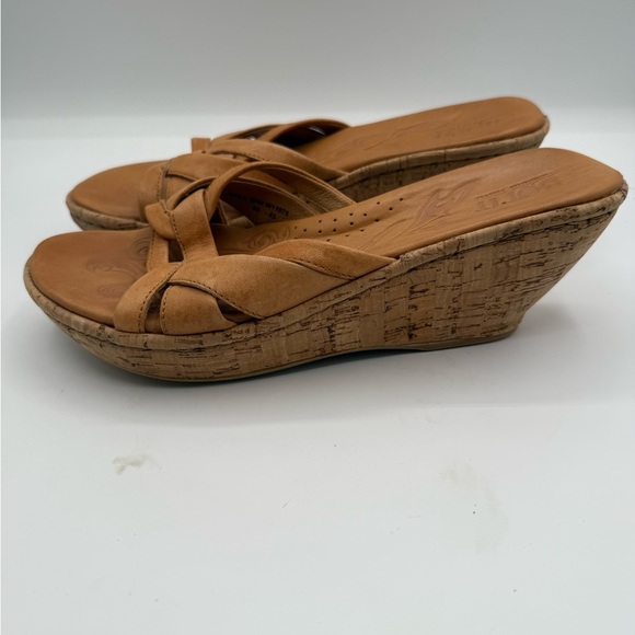 Born Tan Leather Mules with Interwoven Straps - Picture 2 of 5